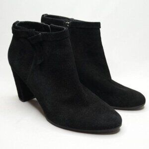 Bandolino Belluna Women's Size 10 Black Suede Zip Up Heeled Ankle Boots